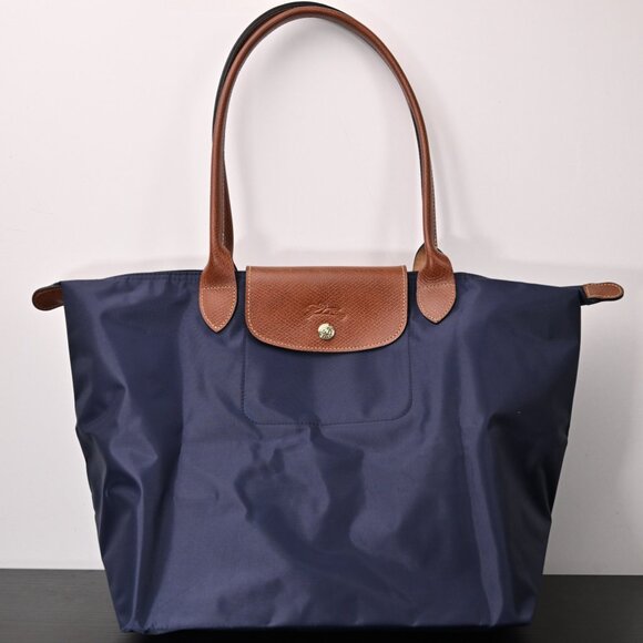 Longchamp Navy and Brown Crossbody Bag - Picture 1 of 8